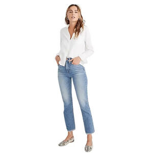 Madewell The Perfect Vintage Jean Straight Leg Ainsworth Wash Blue Size 24